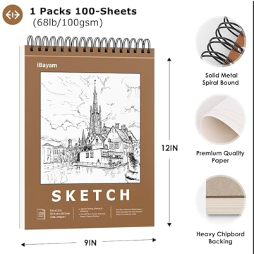 iBayam Premium Sketchbook for Artists - 9" x 12"