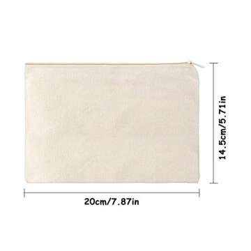 meekoo 16 Pack Canvas Blank Cosmetics Bag Multi-Purpose Zipper Canvas Makeup Pouches Travel Toiletry...