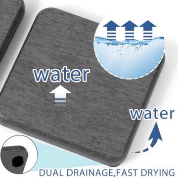 4PCS Water Absorbing Stone Tray - Quick Drying Diatomite Sink Tray