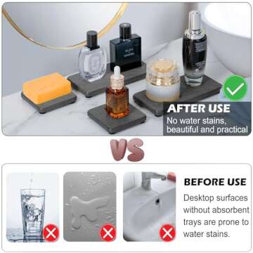 Quick Drying Diatomite Stone Sink Tray 4PCS