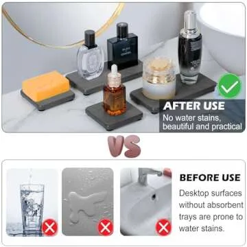 Quick Drying Diatomite Stone Sink Tray 4PCS