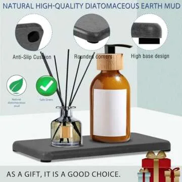 Quick Drying Diatomite Stone Sink Tray 4PCS