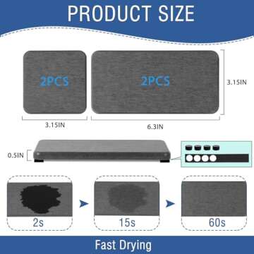 Quick Drying Diatomite Stone Sink Tray 4PCS