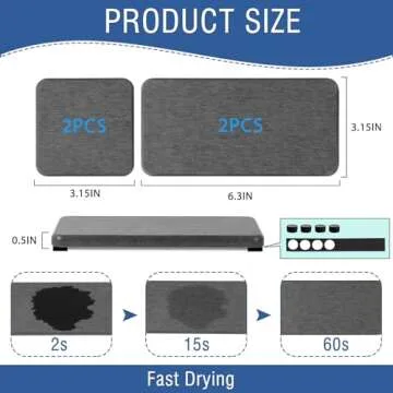 Quick Drying Diatomite Stone Sink Tray 4PCS