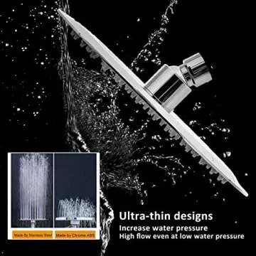 NearMoon High Pressure Rain Shower Head with Adjustable Arm