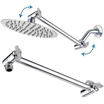 NearMoon High Pressure Rain Shower Head with Adjustable Arm