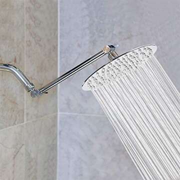 NearMoon High Pressure Rain Shower Head with Adjustable Arm