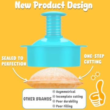 Perfectly Easy Sandwich Cutter and Sealer for Kids' Lunches, Crustless PB&J Maker - Baby Blue