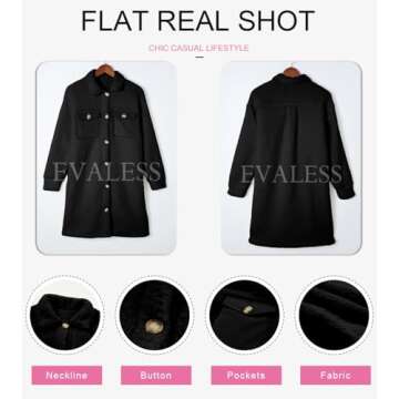 Cozy EVALESS Fuzzy Fleece Jackets for Women Fashion