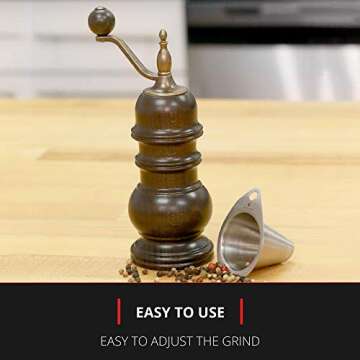 Zassenhaus 5.1-Inch Beech Pepper Mill for Culinary Delight