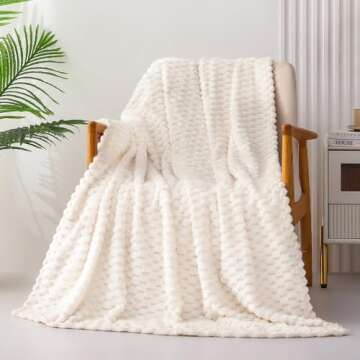 Exclusivo Mezcla Extra Large Soft Fleece Throw Blanket, 50x70 Inches Stylish Jacquard Throw Blanket ...