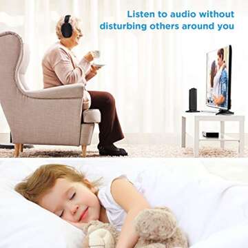 HSPRO Wireless TV Headphones Over Ear with Charging Dock