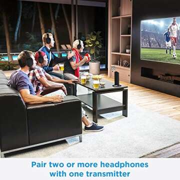 HSPRO Wireless TV Headphones Over Ear with Charging Dock