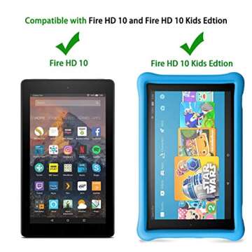 All-New Fire HD 10 2019/2017 Tablet Case - TIRIN Light Weight Shock Proof Handle Stand Kids Friendly Case for Fire HD 10.1 Inch Tablet (9th/7th Generation, 2019/2017 Release), Red