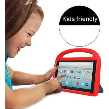 All-New Fire HD 10 2019/2017 Tablet Case - TIRIN Light Weight Shock Proof Handle Stand Kids Friendly Case for Fire HD 10.1 Inch Tablet (9th/7th Generation, 2019/2017 Release), Red