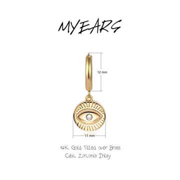 Stylish MYEARS Evil Eye Huggie Earrings for Everyday Wear
