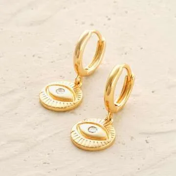 Stylish MYEARS Evil Eye Huggie Earrings for Everyday Wear