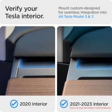 Spigen OneTap MagFit Car Mount for Tesla Model 3/Y, iPhone 16 Pro Max Plus Compatible