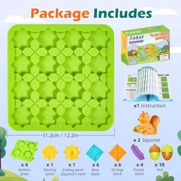 Airkid STEM Board Games Kids Brain Teasers Toys,Road Builder Logic Puzzle Games,Montessori Educational Learning Toys Birthday Gifts for Age 4-8 Year Old