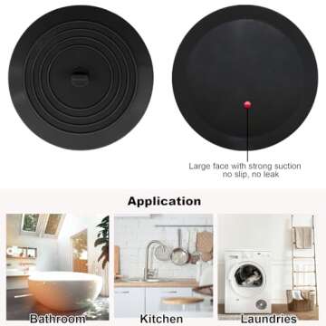 V-TOP Bathtub Drain Stopper 2 Pack, 5 inches Silicone Tub Stopper Shower Drain Cover, Bath Tub Plug ...