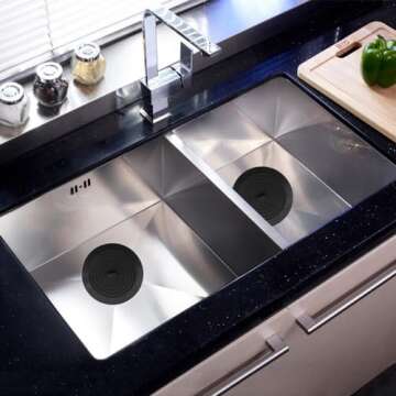 V-TOP Bathtub Drain Stopper 2 Pack, 5 inches Silicone Tub Stopper Shower Drain Cover, Bath Tub Plug Hair Stopper,Universal Flat Suction Renter Friendly Bath Accessories