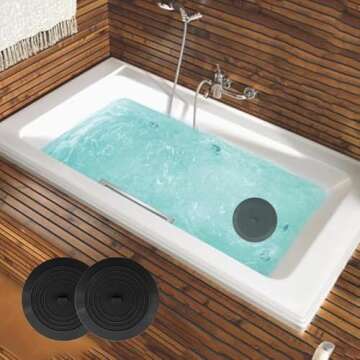 V-TOP Bathtub Drain Stopper 2 Pack, 5 inches Silicone Tub Stopper Shower Drain Cover, Bath Tub Plug Hair Stopper,Universal Flat Suction Renter Friendly Bath Accessories