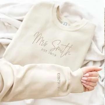 GodLover Custom Mrs Sweatshirt for Brides & Gifts