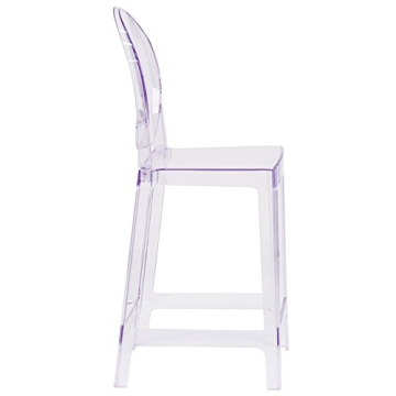 Flash Furniture Revna Ghost Counter Stool with Oval Back in Revna Transparent Crystal