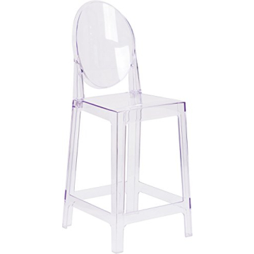 Flash Furniture Revna Ghost Counter Stool with Oval Back in Revna Transparent Crystal