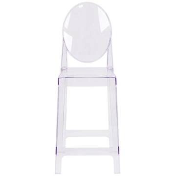Flash Furniture Revna Ghost Counter Stool with Oval Back in Revna Transparent Crystal