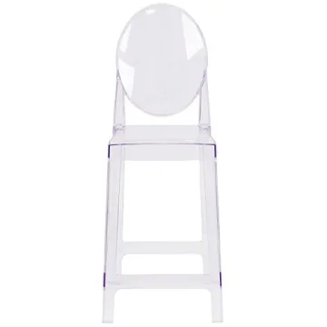 Flash Furniture Revna Ghost Counter Stool with Oval Back in Revna Transparent Crystal