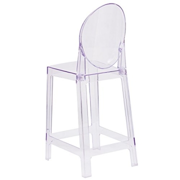 Flash Furniture Revna Ghost Counter Stool with Oval Back in Revna Transparent Crystal