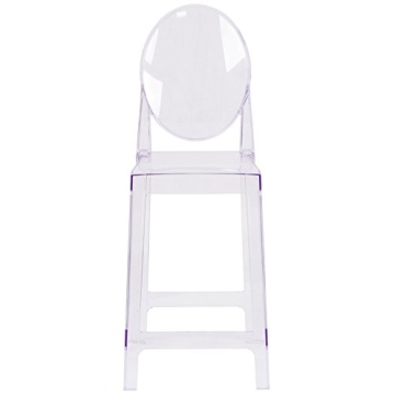 Flash Furniture Revna Ghost Counter Stool with Oval Back in Revna Transparent Crystal