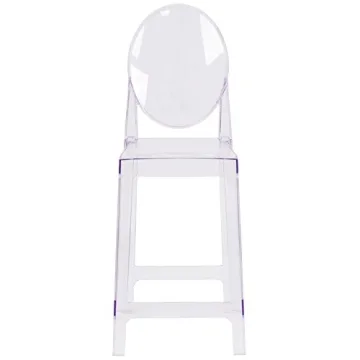 Flash Furniture Revna Ghost Counter Stool with Oval Back in Revna Transparent Crystal