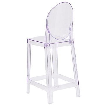 Flash Furniture Revna Ghost Counter Stool with Oval Back in Revna Transparent Crystal