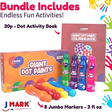 J MARK Jumbo Dot Markers with Educational Book for Kids