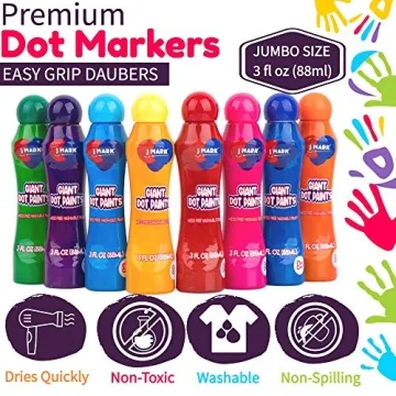J MARK Jumbo Dot Markers with Educational Book for Kids
