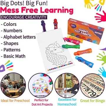 J MARK Jumbo Dot Markers with Educational Book for Kids