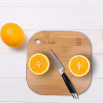Home Mini Cutting Board Small Fruit Cutting Board Solid Bamboo Wood Board for Baby Infant dormitoryＩSet of 2