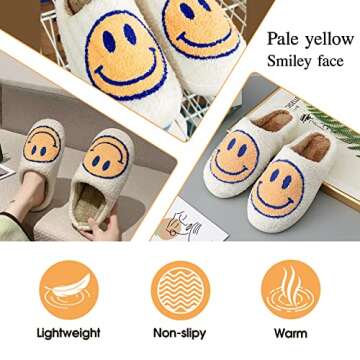 Bevaney Smile Face Slippers - Soft Plush Retro Style