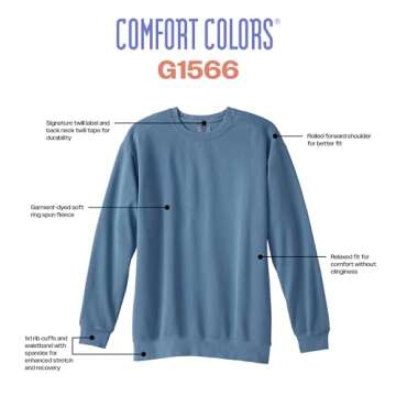 Comfort Colors Adult Crewneck Sweatshirt, Style G1566, Blue Jean, Large