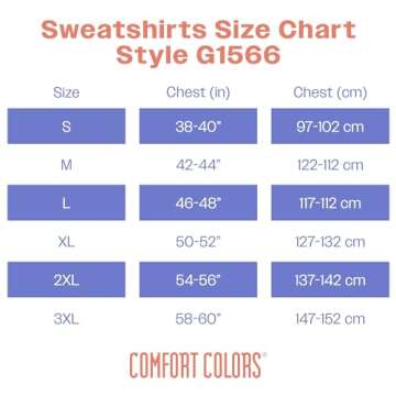 Comfort Colors Adult Crewneck Sweatshirt, Style G1566, Blue Jean, Large