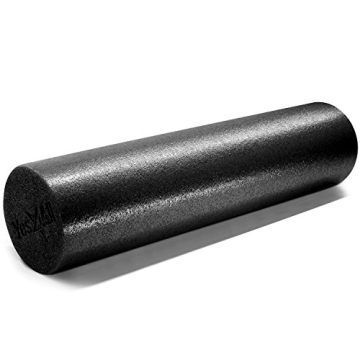 Yes4All Soft-Density Round PE Foam Roller for Pilates, Yoga, Stretching, Balance & Core Exercises - 24 inch Black