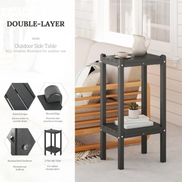 WestinTrends Malibu Adirondack 2-Tier Patio Side Table