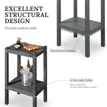 WestinTrends Malibu Adirondack 2-Tier Patio Side Table