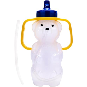 TalkTools Honey Bear Straw Cup for Babies - BPA-Free, Food-Grade Therapy Sippy Bottles for Speech an...