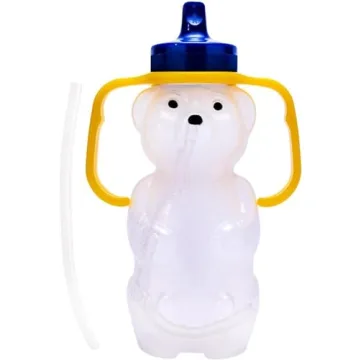 TalkTools Honey Bear Straw Cup for Babies - BPA-Free, Food-Grade Therapy Sippy Bottles for Speech an...