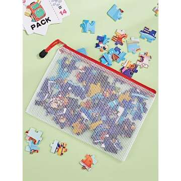 JARLINK 20 Pack Colorful Waterproof Zipper Document Pouches