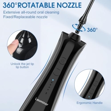 Leominor Portable Water Dental Flosser - 5 Modes & Waterproof