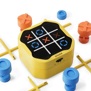 GiiKER Tic Tac Toe Bolt Game, Original 3-in-1 Handheld Puzzle Game Console, Portable Travel Games for Car Ride, Board Games for Kids and Adults, Birthday Gifts for Ages 3+
